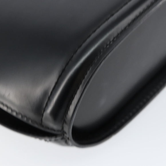 BALLY Hand Bag Leather Black Gold Auth gh1264