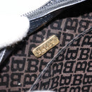 BALLY Hand Bag Leather Black Gold Auth gh1264-19