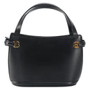BALLY Hand Bag Leather Black Gold Auth gh1264-13