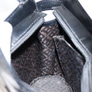 BALLY Hand Bag Leather Black Gold Auth gh1264-21