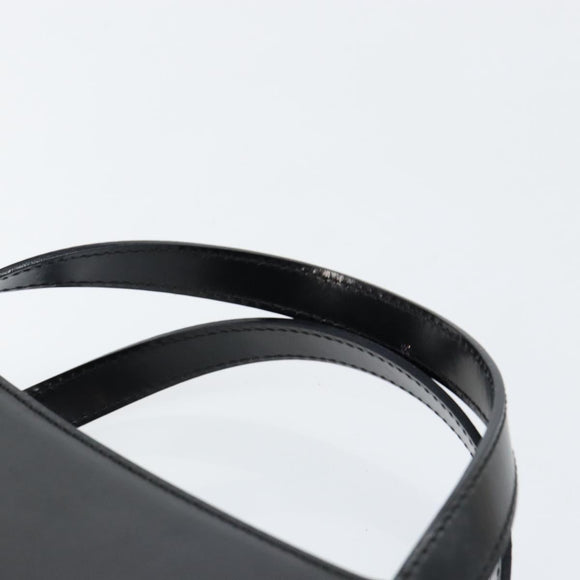 BALLY Hand Bag Leather Black Gold Auth gh1264