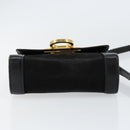 Salvatore Ferragamo Gancini Shoulder Bag Leather Black Gold Auth gh1266-10