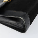 Salvatore Ferragamo Gancini Shoulder Bag Leather Black Gold Auth gh1266-12