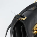 Salvatore Ferragamo Gancini Shoulder Bag Leather Black Gold Auth gh1266-15