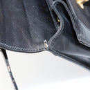 Salvatore Ferragamo Gancini Shoulder Bag Leather Black Gold Auth gh1266-18