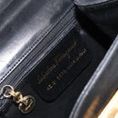 Salvatore Ferragamo Gancini Shoulder Bag Leather Black Gold Auth gh1266-19