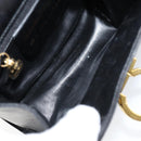 Salvatore Ferragamo Gancini Shoulder Bag Leather Black Gold Auth gh1266-20