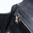 Salvatore Ferragamo Gancini Shoulder Bag Leather Black Gold Auth gh1266-23