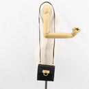 Salvatore Ferragamo Gancini Shoulder Bag Leather Black Gold Auth gh1266-25