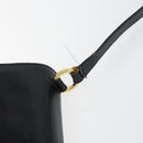 Salvatore Ferragamo Gancini Shoulder Bag Leather Black Gold Auth gh1266-9