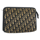 Christian Dior Trotter Canvas Clutch Bag Navy Silver Auth gh1267-1