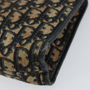 Christian Dior Trotter Canvas Clutch Bag Navy Silver Auth gh1267-10