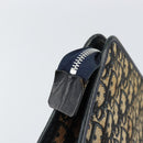 Christian Dior Trotter Canvas Clutch Bag Navy Silver Auth gh1267-12