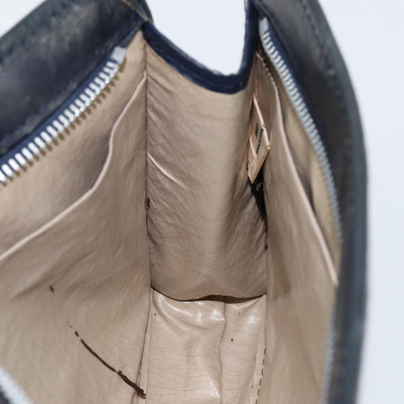 Christian Dior Trotter Canvas Clutch Bag Navy Silver Auth gh1267