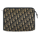Christian Dior Trotter Canvas Clutch Bag Navy Silver Auth gh1267-2