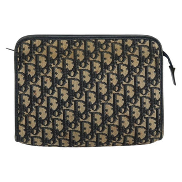 Christian Dior Trotter Canvas Clutch Bag Navy Silver Auth gh1267 - 0
