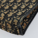 Christian Dior Trotter Canvas Clutch Bag Navy Silver Auth gh1267-8