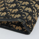 Christian Dior Trotter Canvas Clutch Bag Navy Silver Auth gh1267-9