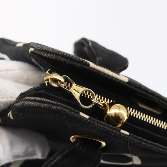 CHANEL COCO Mark Shoulder Bag Canvas Black Gold CC Auth gh1268