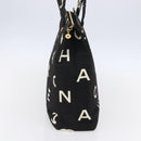 CHANEL COCO Mark Shoulder Bag Canvas Black Gold CC Auth gh1268-5