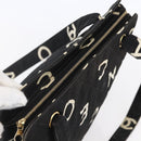 CHANEL COCO Mark Shoulder Bag Canvas Black Gold CC Auth gh1268-6