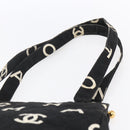 CHANEL COCO Mark Shoulder Bag Canvas Black Gold CC Auth gh1268-8