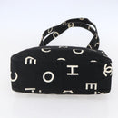 CHANEL COCO Mark Shoulder Bag Canvas Black Gold CC Auth gh1268-9