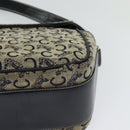 CELINE C Sulky Shoulder Bag Canvas Navy Gold Auth gh127-17