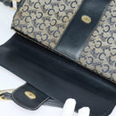CELINE C Sulky Shoulder Bag Canvas Navy Gold Auth gh127-19