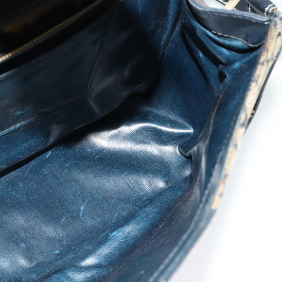 CELINE C Sulky Shoulder Bag Canvas Navy Gold Auth gh127