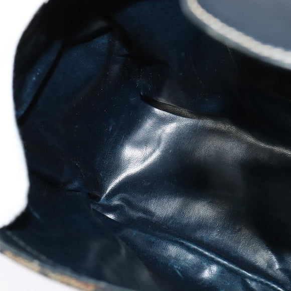 CELINE C Sulky Shoulder Bag Canvas Navy Gold Auth gh127