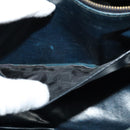 CELINE C Sulky Shoulder Bag Canvas Navy Gold Auth gh127-11