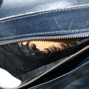 CELINE C Sulky Shoulder Bag Canvas Navy Gold Auth gh127-12