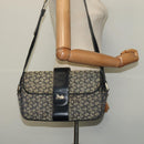 CELINE C Sulky Shoulder Bag Canvas Navy Gold Auth gh127-23