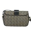 CELINE C Sulky Shoulder Bag Canvas Navy Gold Auth gh127-2