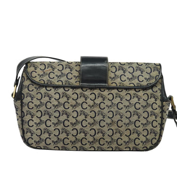 CELINE C Sulky Shoulder Bag Canvas Navy Gold Auth gh127 - 0
