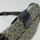 CELINE C Sulky Shoulder Bag Canvas Navy Gold Auth gh127-6