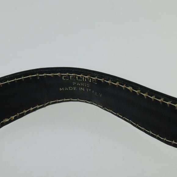 CELINE C Sulky Shoulder Bag Canvas Navy Gold Auth gh127