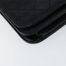 CHANEL Matelasse Chain Shoulder Bag Lamb Skin Black Gold CC Auth gh1276-11