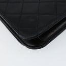 CHANEL Matelasse Chain Shoulder Bag Lamb Skin Black Gold CC Auth gh1276-13