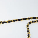 CHANEL Matelasse Chain Shoulder Bag Lamb Skin Black Gold CC Auth gh1276-8