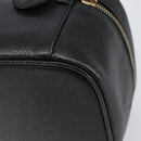 CHANEL COCO Mark Vanity Pouch Caviar Skin Black Gold CC Auth gh1283-16