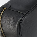 CHANEL COCO Mark Vanity Pouch Caviar Skin Black Gold CC Auth gh1283-17