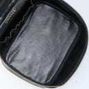 CHANEL COCO Mark Vanity Pouch Caviar Skin Black Gold CC Auth gh1283-11