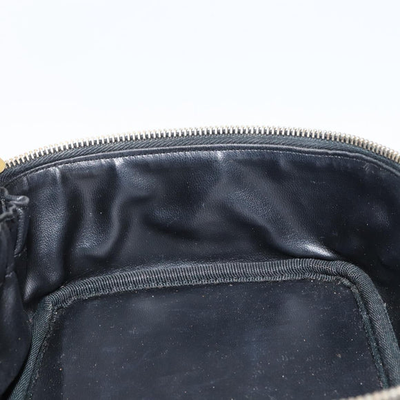 CHANEL COCO Mark Vanity Pouch Caviar Skin Black Gold CC Auth gh1283