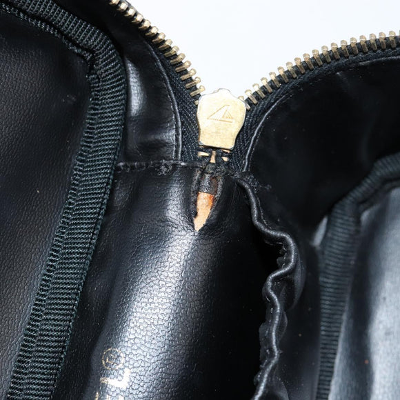 CHANEL COCO Mark Vanity Pouch Caviar Skin Black Gold CC Auth gh1283