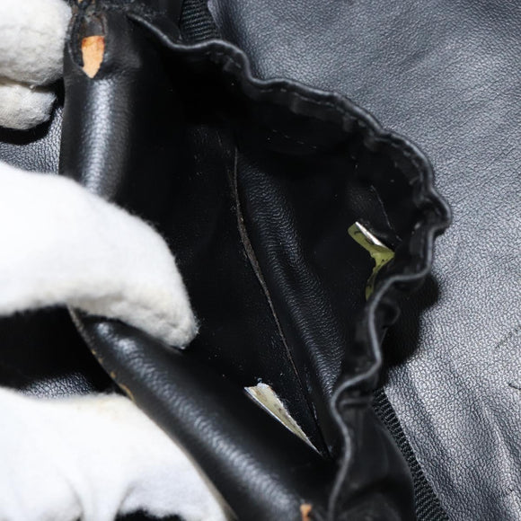 CHANEL COCO Mark Vanity Pouch Caviar Skin Black Gold CC Auth gh1283