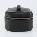 CHANEL COCO Mark Vanity Pouch Caviar Skin Black Gold CC Auth gh1283-3