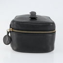 CHANEL COCO Mark Vanity Pouch Caviar Skin Black Gold CC Auth gh1283-4