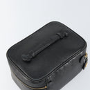 CHANEL COCO Mark Vanity Pouch Caviar Skin Black Gold CC Auth gh1283-6